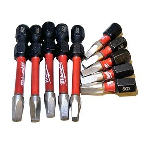 Milwaukee Shockwave Impact Duty Square SQ2 Bit Set Screw Driver Bits (10)